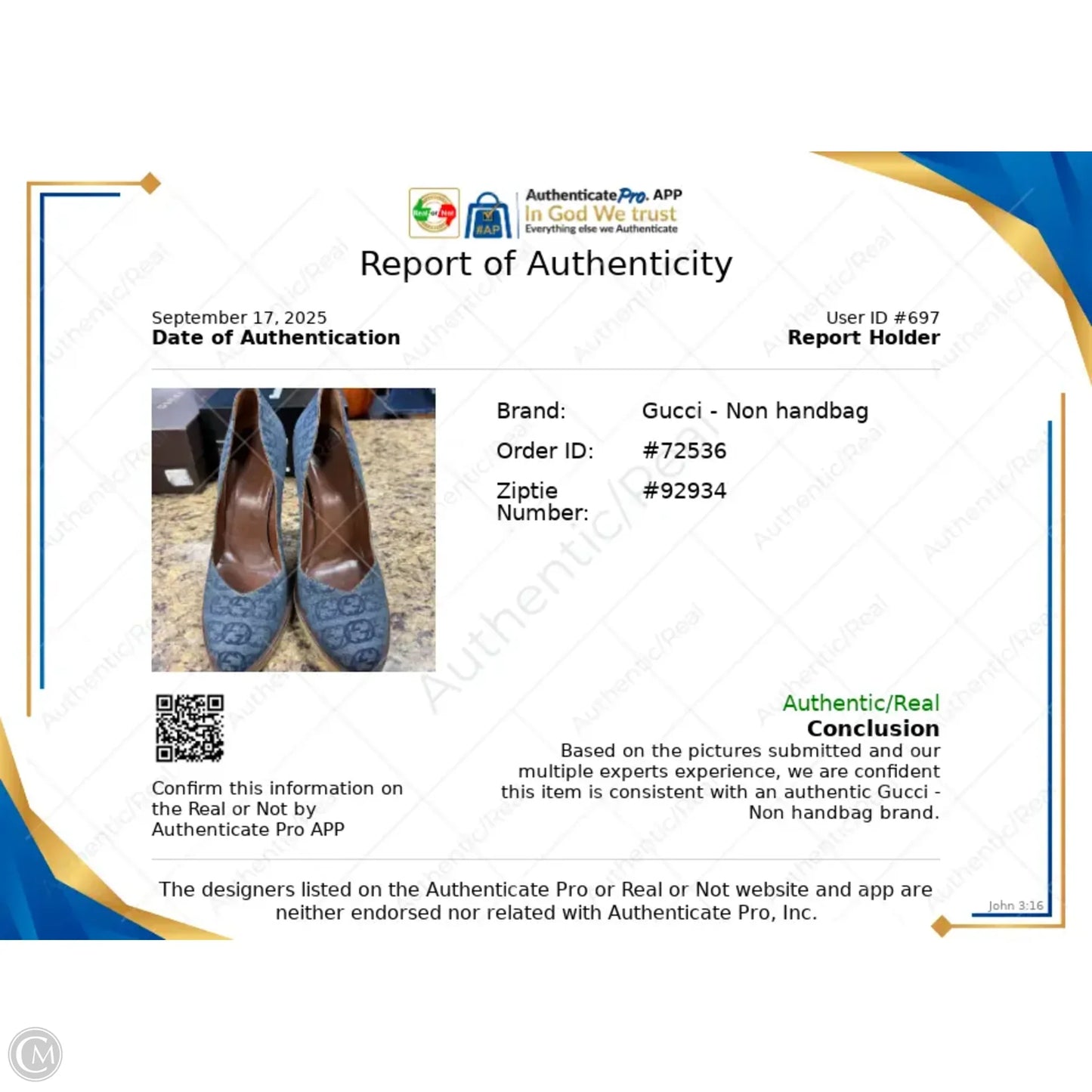 Shoes Luxury Designer By Gucci In Blue Denim, Size: 8.5