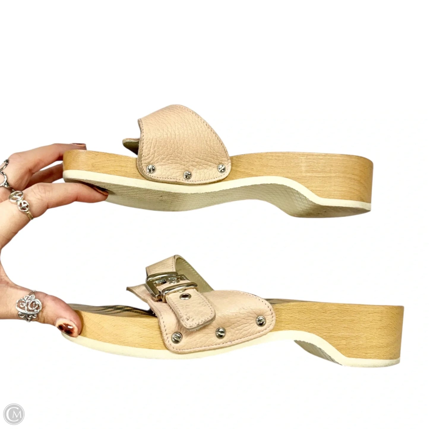 Sandals Luxury Designer By Burberry In Pink, Size: 7.5