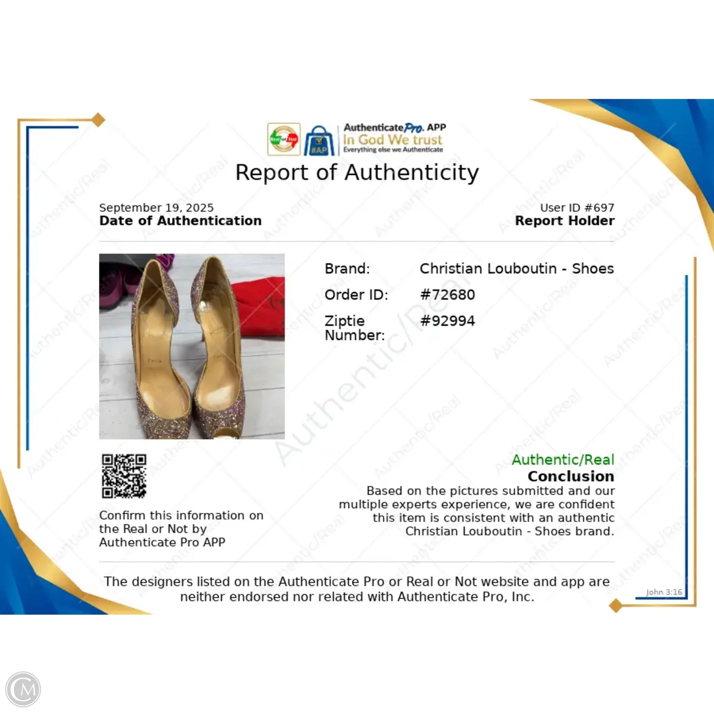 Sandals Luxury Designer By Christian Louboutin In Gold & Purple, Size: 9.5