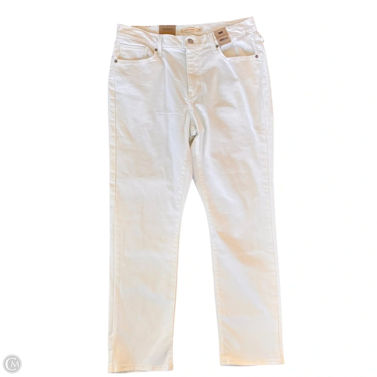 Jeans Straight By Levis In White Denim, Size: 14