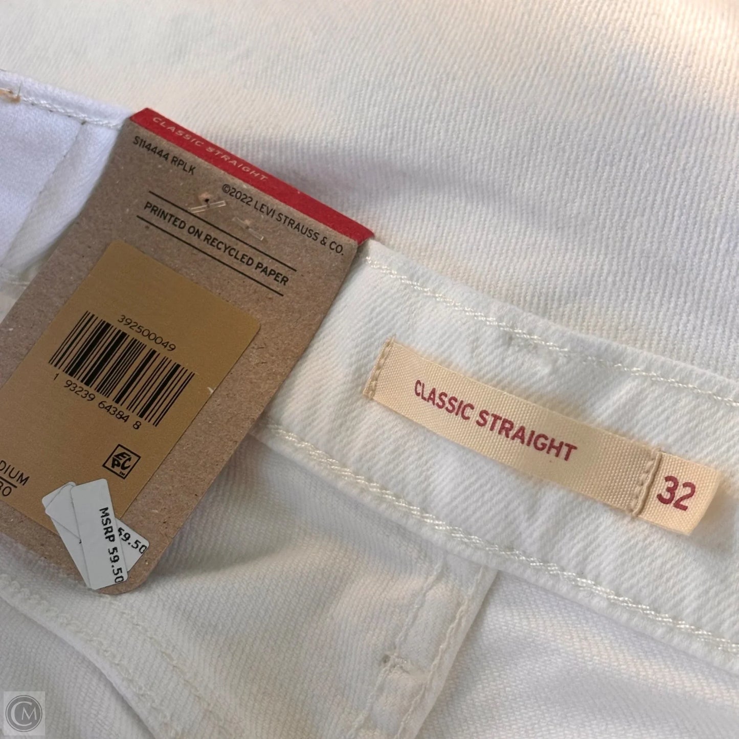 Jeans Straight By Levis In White Denim, Size: 14