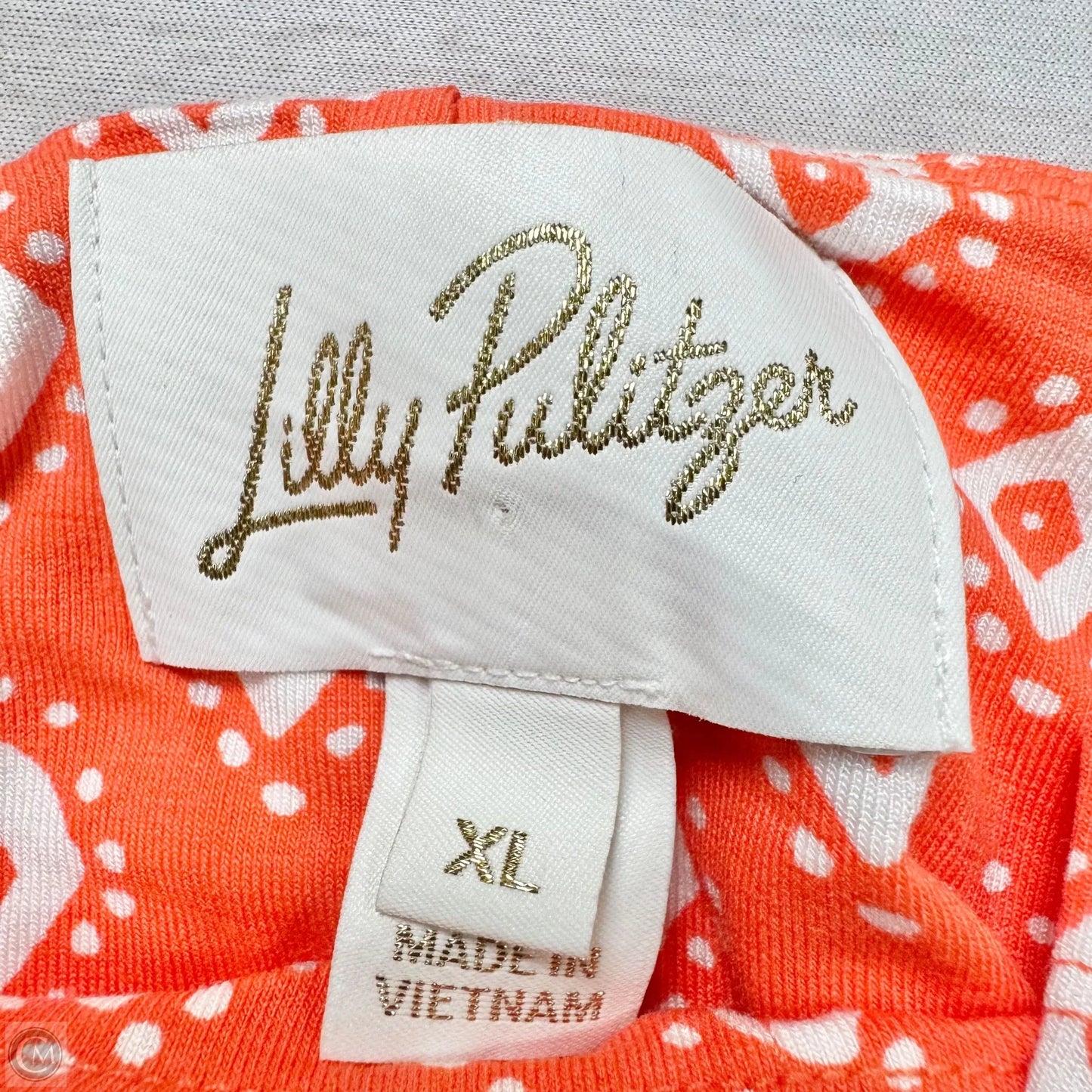 Dress Designer By Lilly Pulitzer In Orange & White, Size: Xl