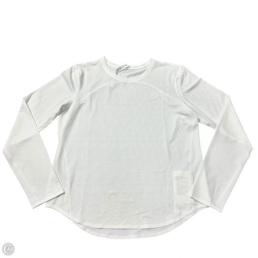 Athletic Top Long Sleeve Crewneck By Lululemon In White, Size: M