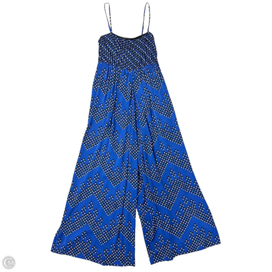 Jumpsuit Designer By Diane Von Furstenberg In Black & Blue, Size: M