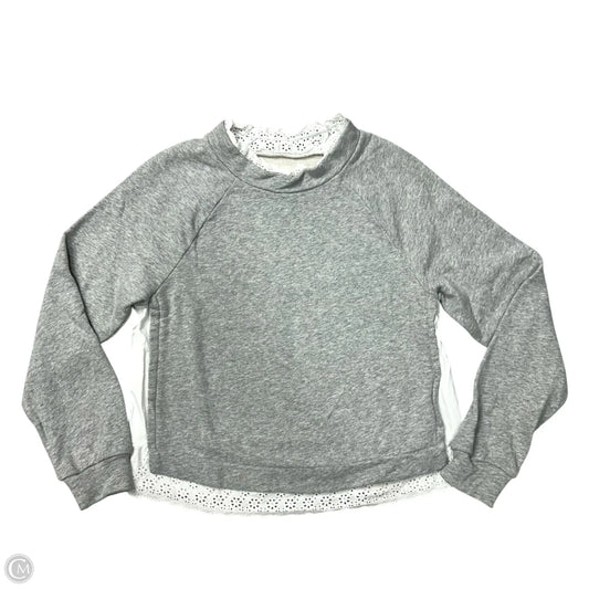 Sweatshirt Crewneck By Rebecca Taylor In Grey, Size: S