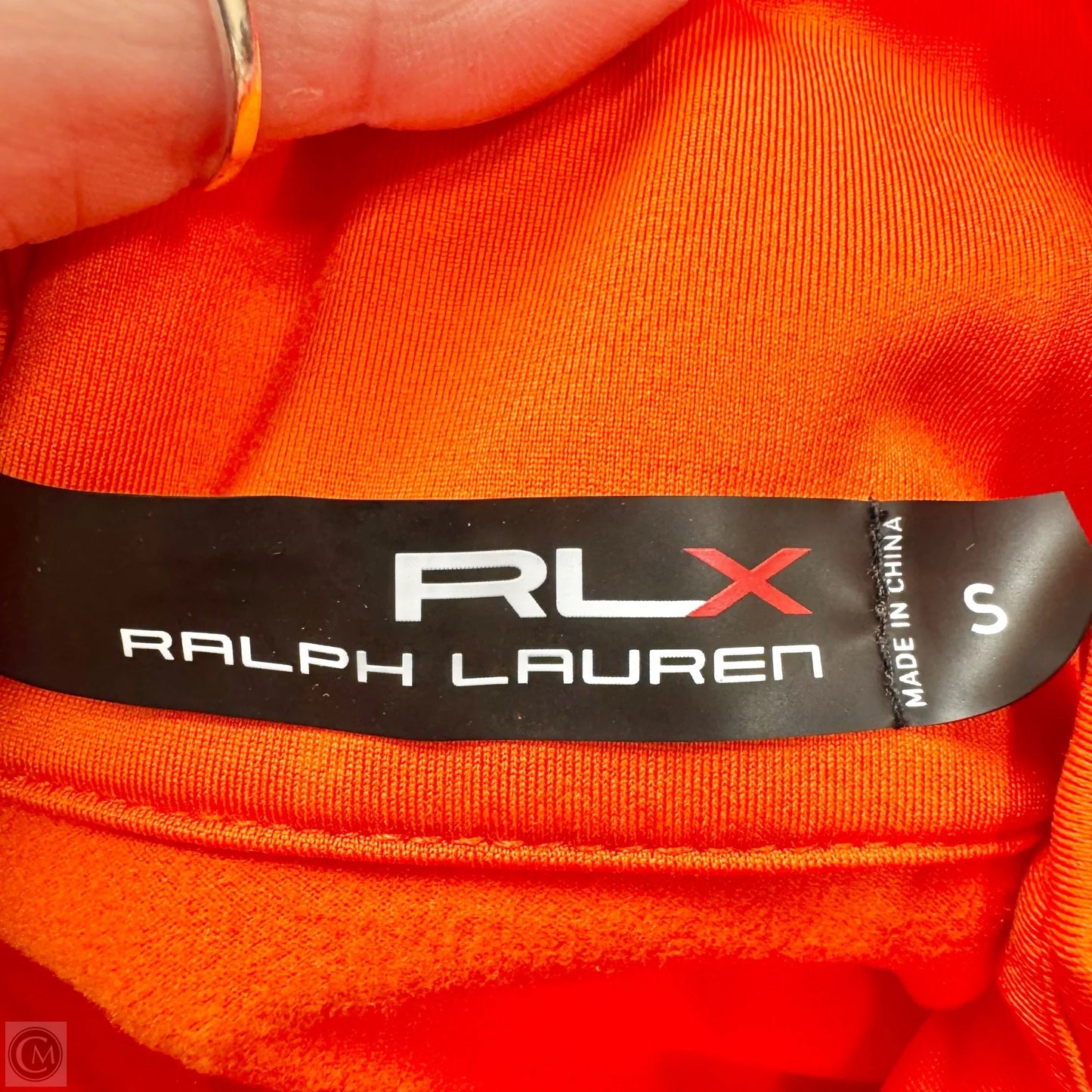 Athletic Top Long Sleeve Collar By Ralph Lauren In Orange, Size: S
