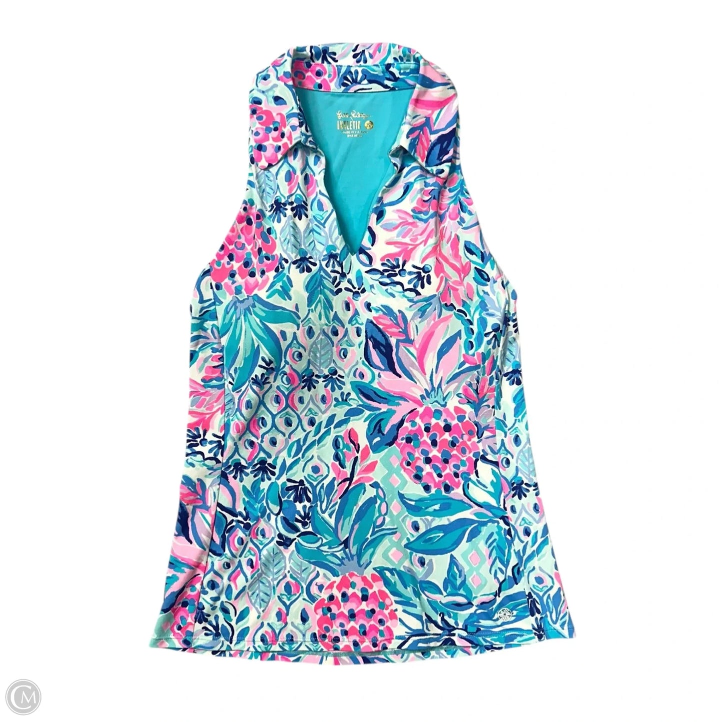 Top Sleeveless Designer By Lilly Pulitzer In Blue & Pink, Size: S