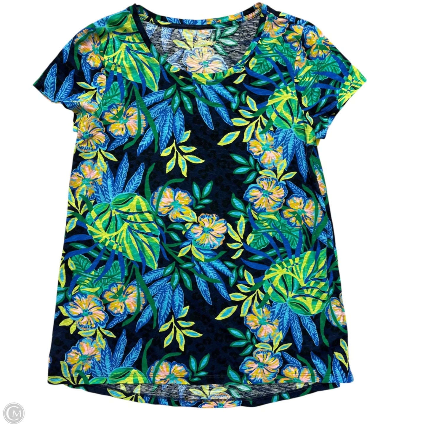 Top Short Sleeve Designer By Lilly Pulitzer In Navy, Size: S
