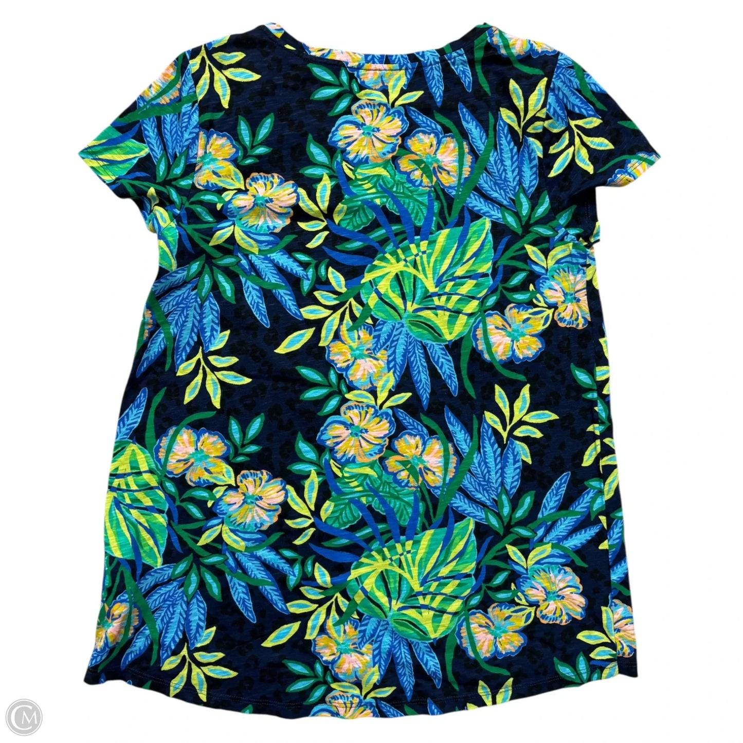 Top Short Sleeve Designer By Lilly Pulitzer In Navy, Size: S