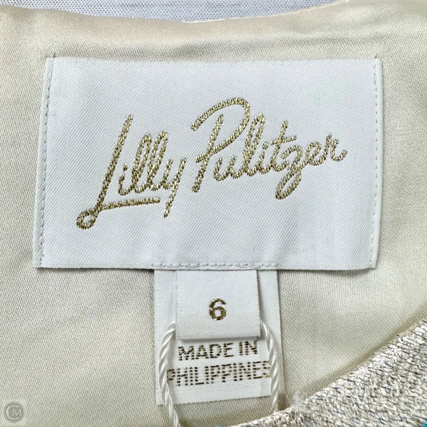 Dress Designer By Lilly Pulitzer In Blue & Silver, Size: S