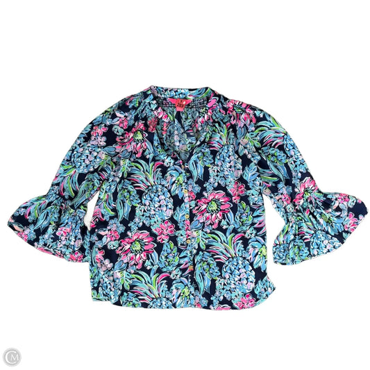 Top Long Sleeve Designer By Lilly Pulitzer In Floral Print, Size: Xs