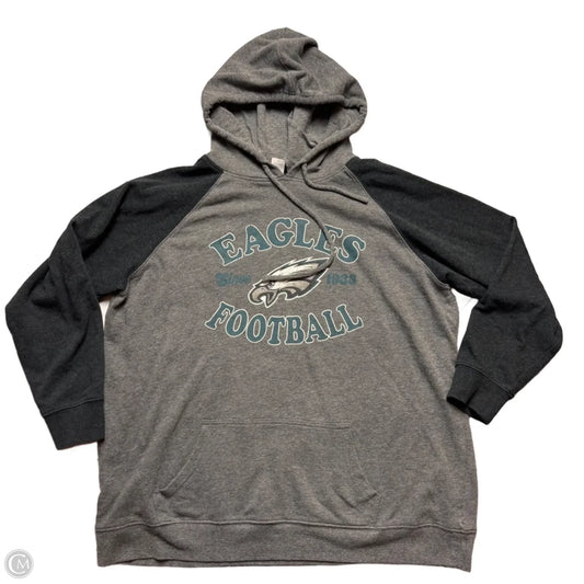 Athletic Sweatshirt Hoodie By Nfl In Grey, Size: L