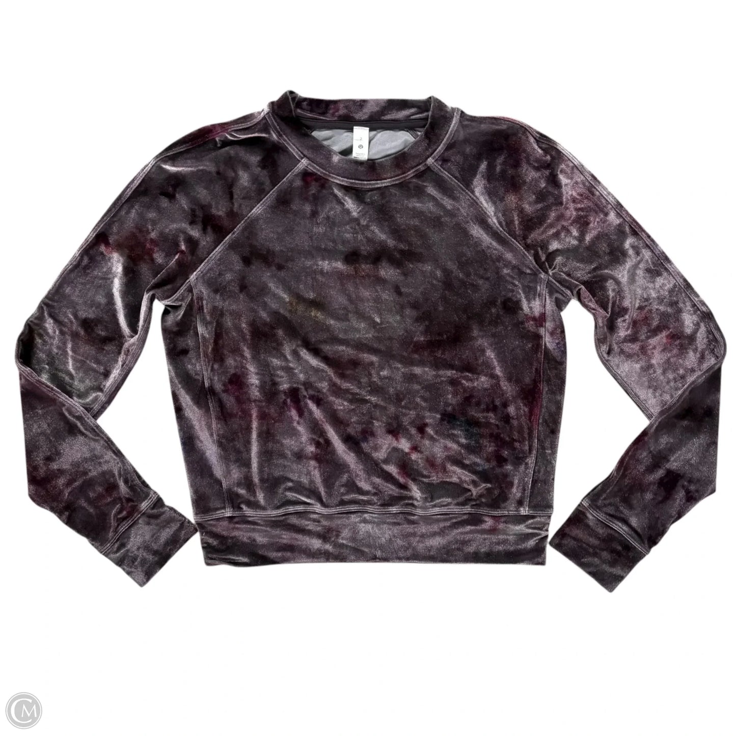 Athletic Top Long Sleeve Crewneck By Lululemon In Tie Dye Print, Size: S