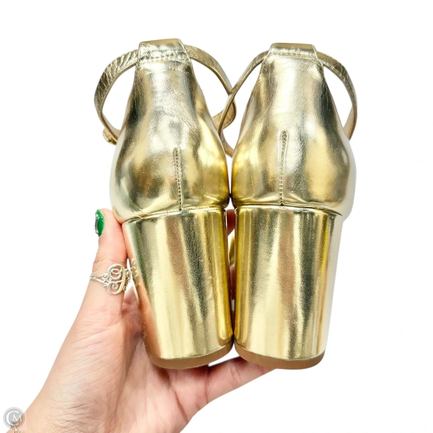 Shoes Heels Block By J. Crew In Gold, Size: 8