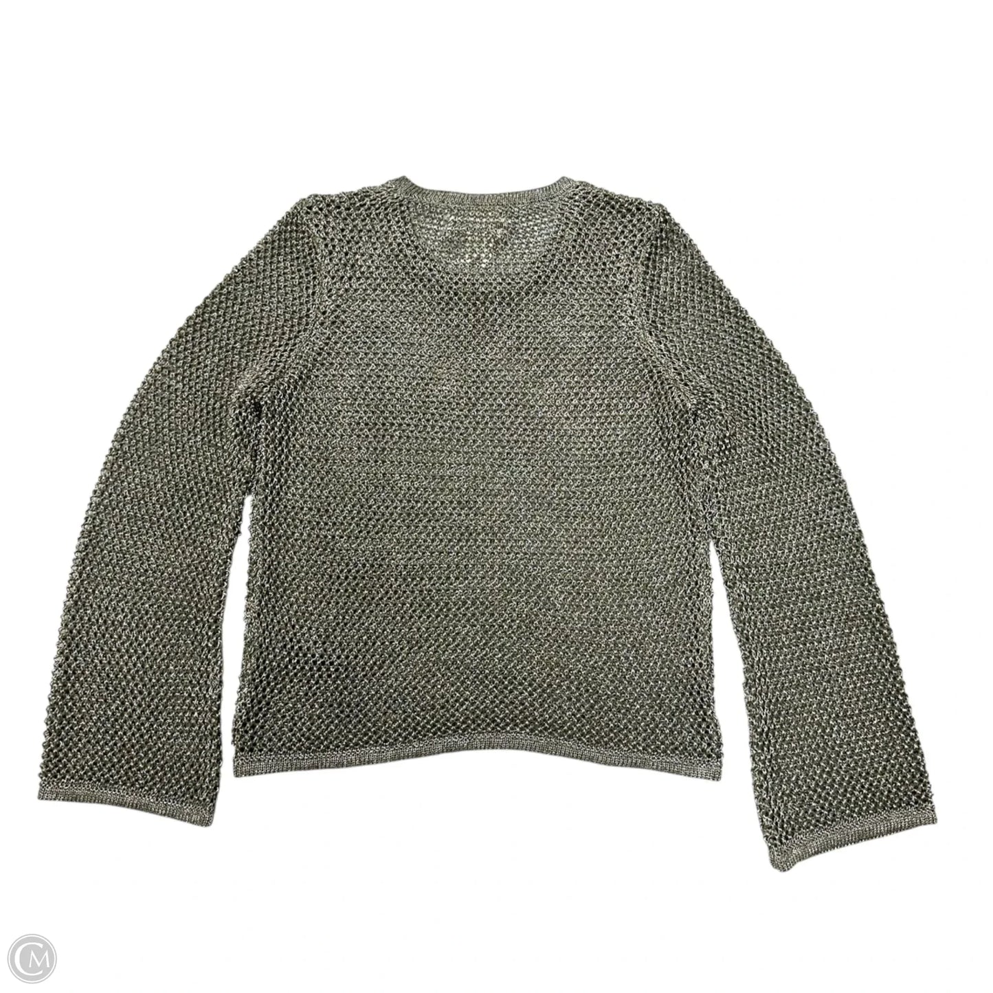 Top Long Sleeve By Anthropologie In Silver, Size: M
