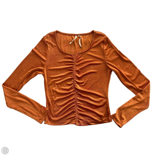 Top Long Sleeve By Anthropologie In Orange, Size: M