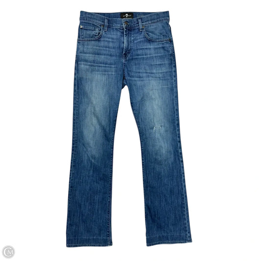 Jeans Boot Cut By 7 For All Mankind In Blue Denim, Size: 10