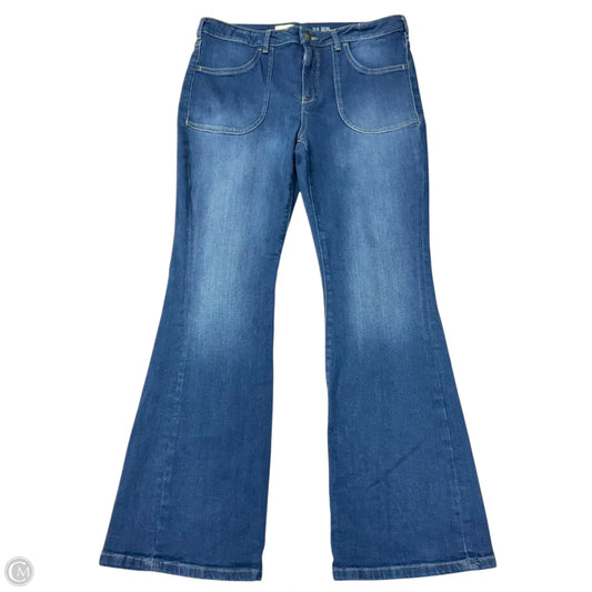 Jeans Flared By Pilcro In Blue Denim, Size: 16