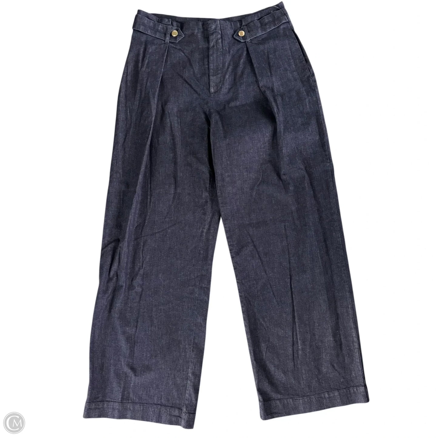 Pants Wide Leg By Zara In Blue Denim, Size: L