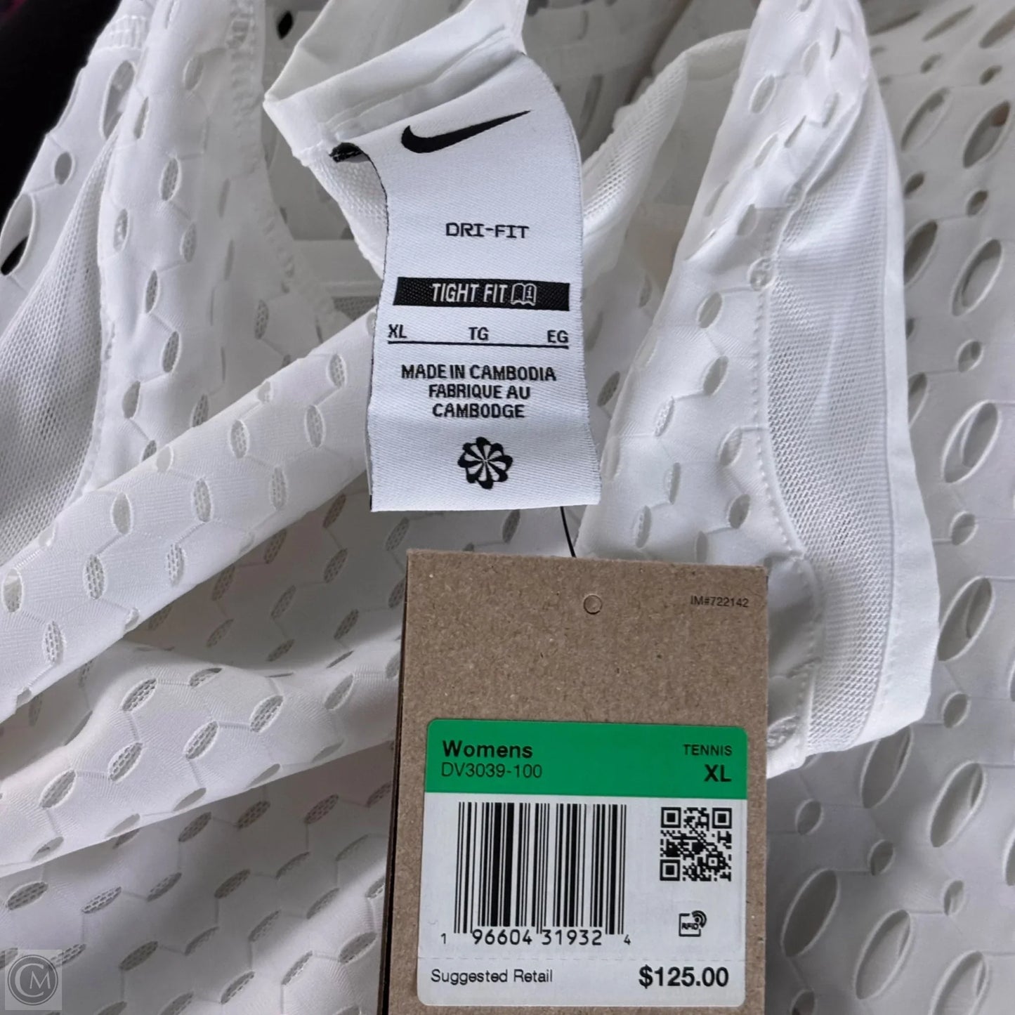 Athletic Dress By Nike Apparel In White, Size: Xl