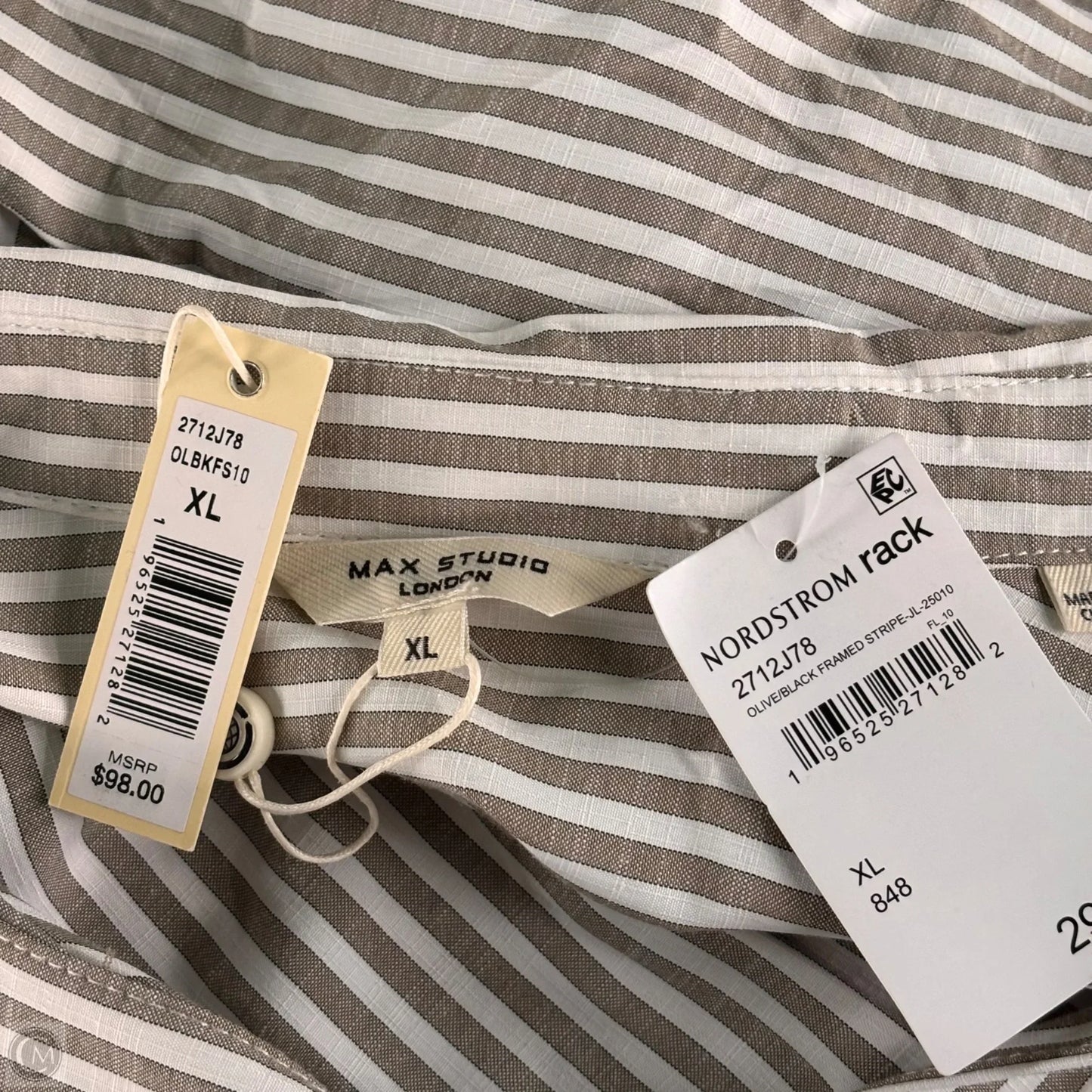 Top Long Sleeve By Max Studio In Striped Pattern, Size: Xl