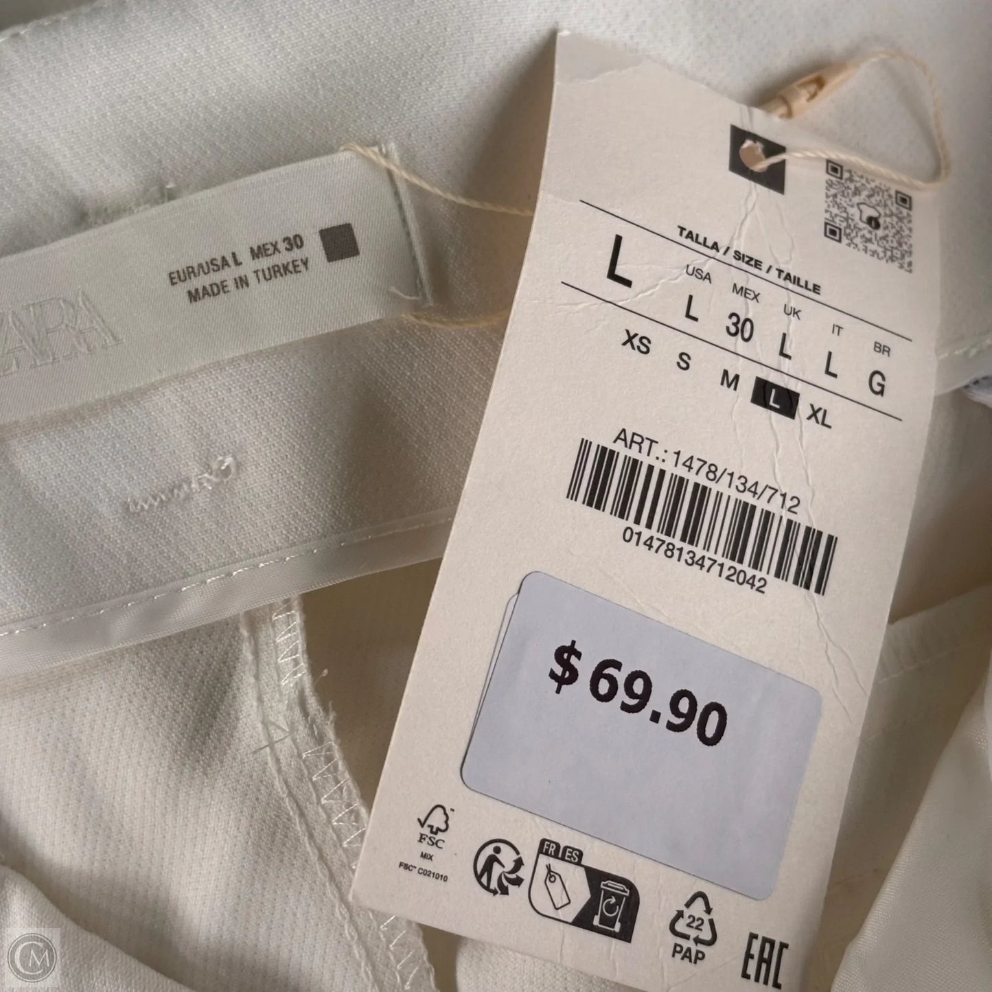 Pants Dress By Zara In White, Size: L