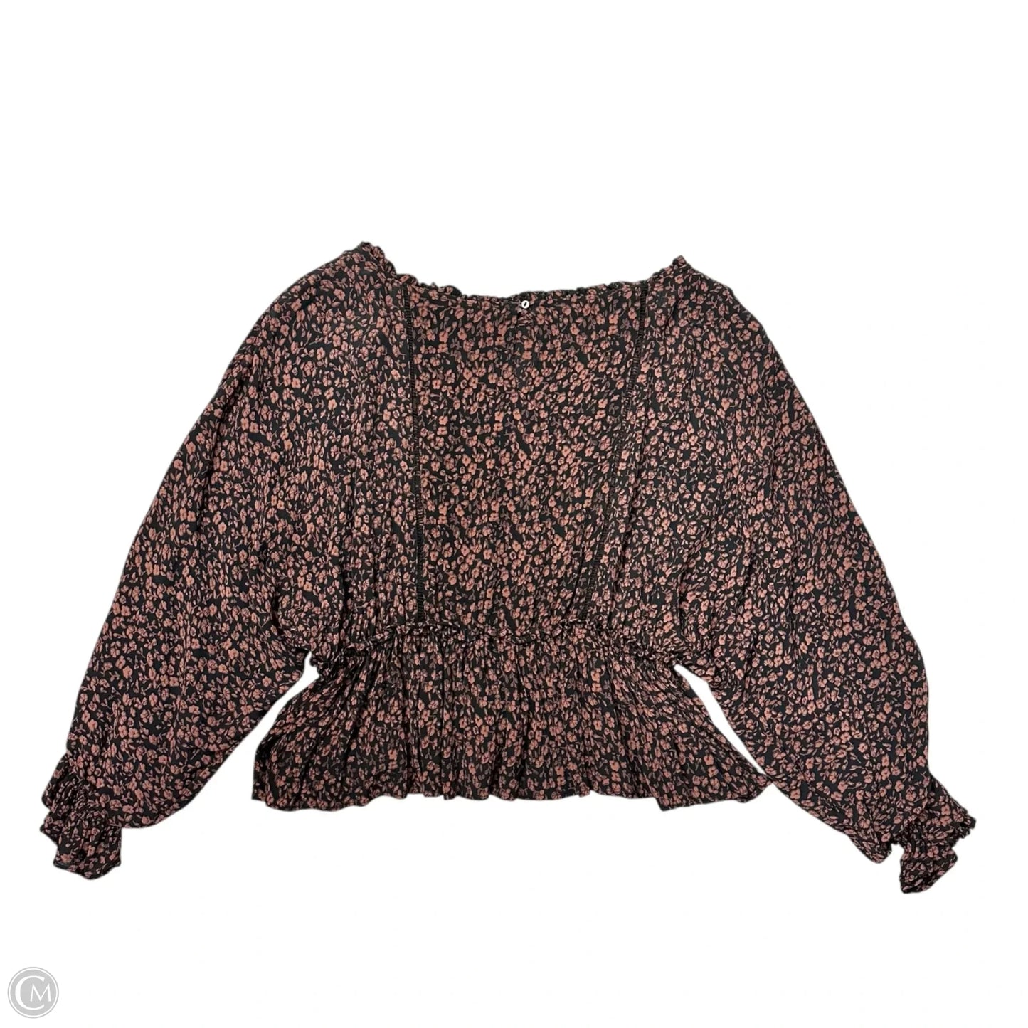 Top Long Sleeve By Anthropologie In Floral Print, Size: M