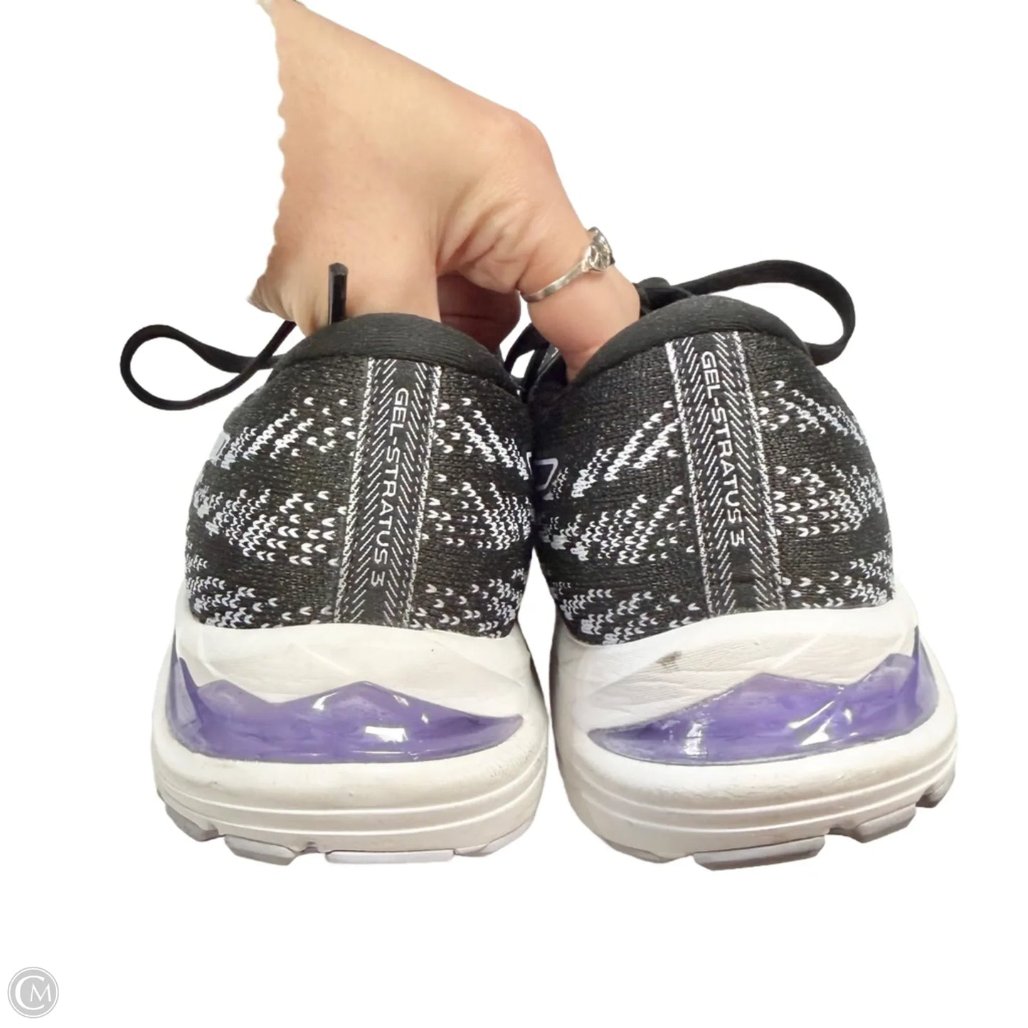 Shoes Athletic By Asics In Black & White, Size: 7.5