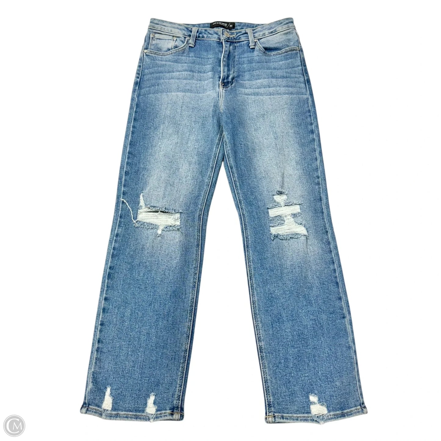 Jeans Straight By Just Black In Blue Denim, Size: 10