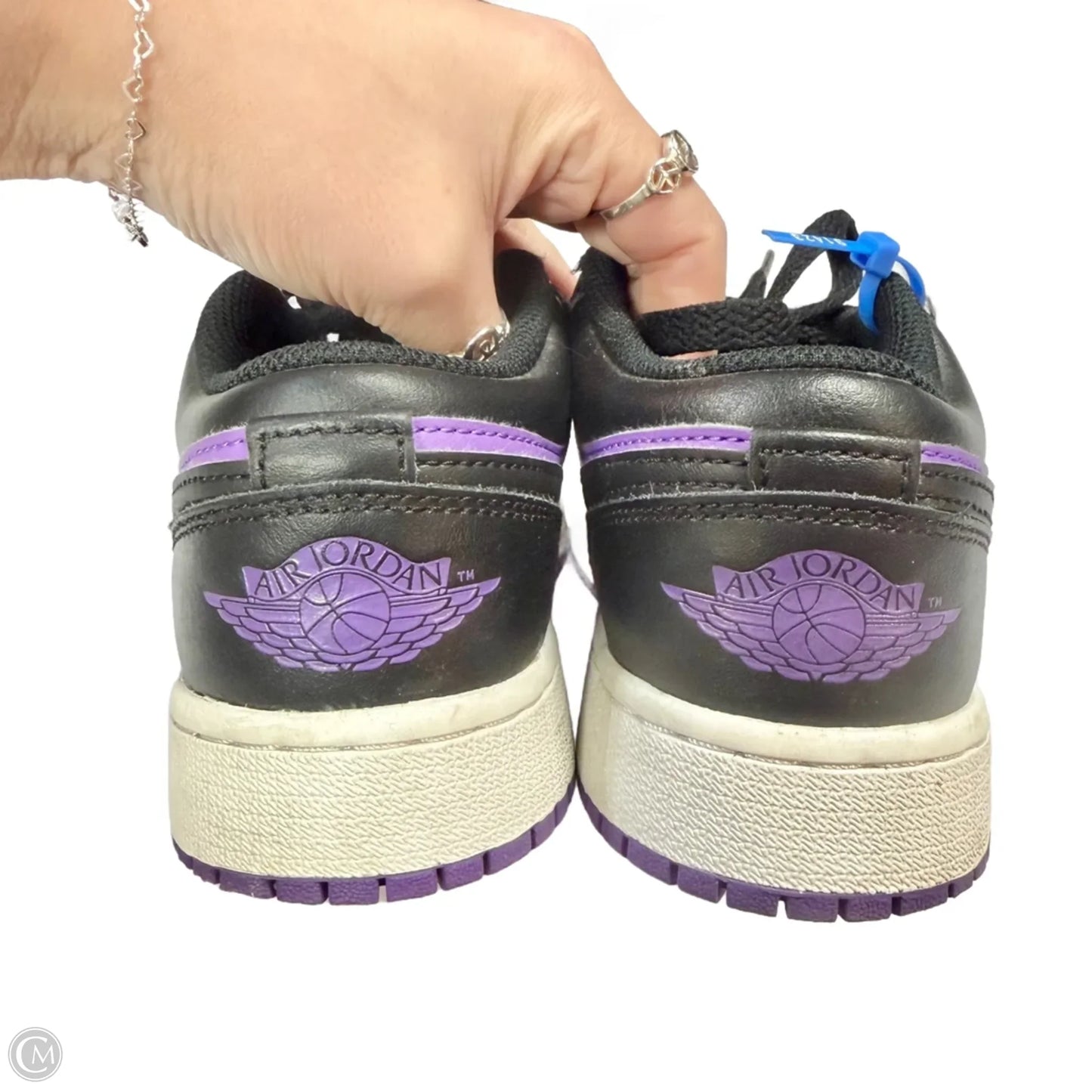 Shoes Luxury Designer By Jordan In Black & Purple, Size: 6.5