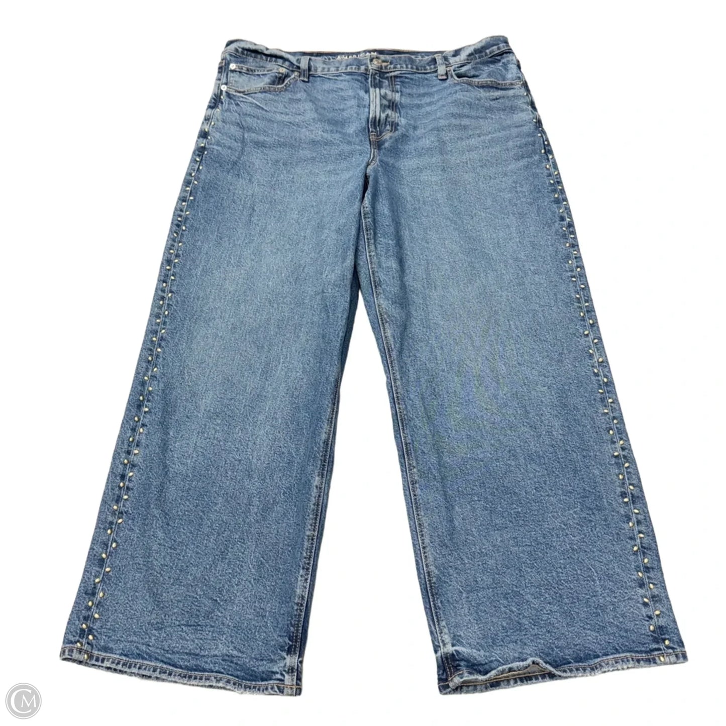 Jeans Wide Leg By American Eagle In Blue Denim, Size: 18