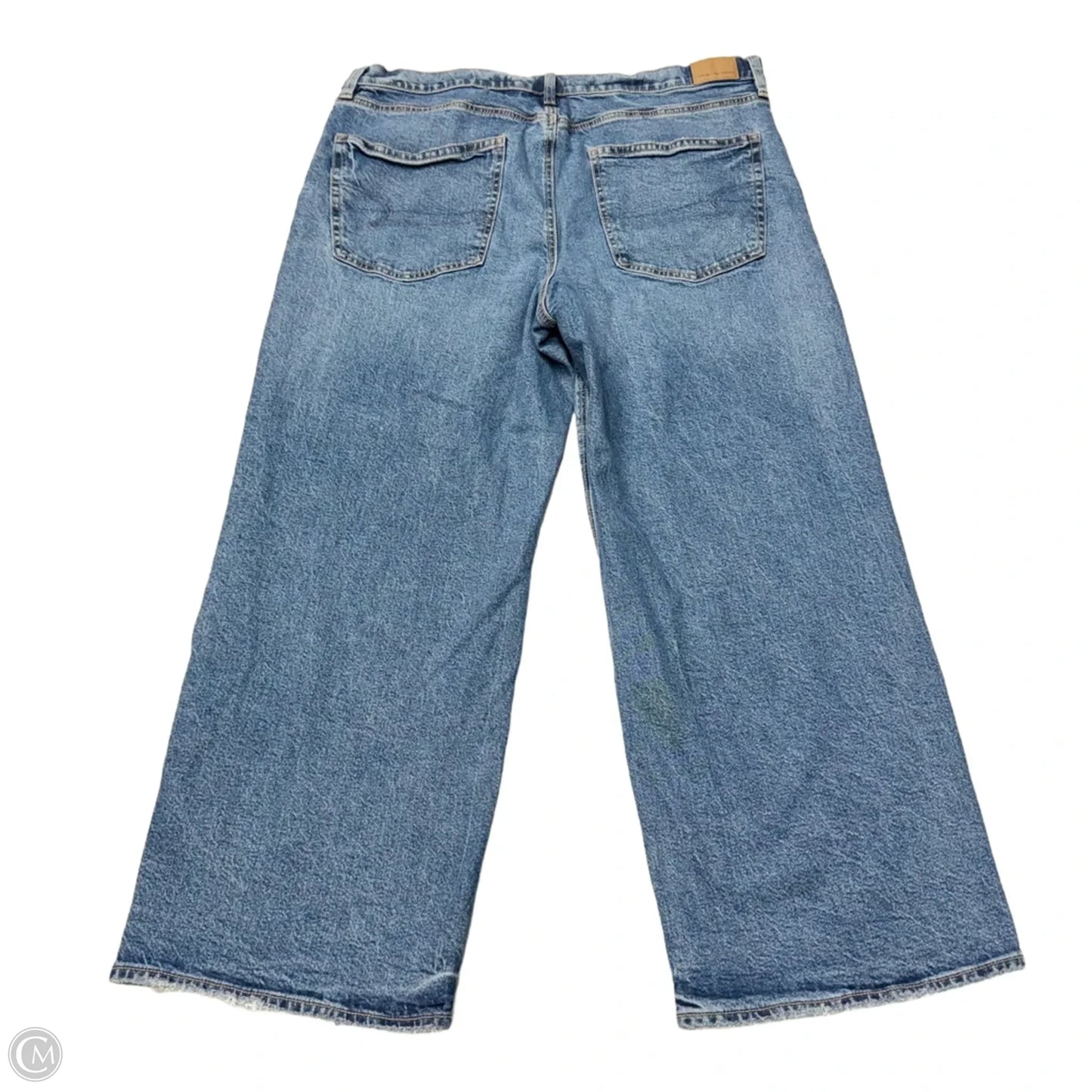 Jeans Wide Leg By American Eagle In Blue Denim, Size: 18