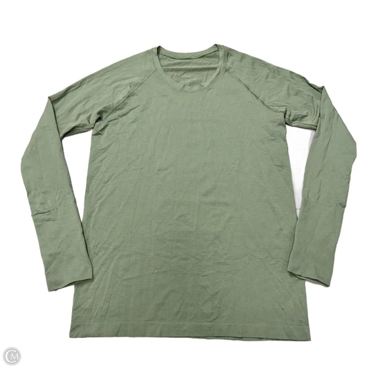 Athletic Top Long Sleeve Crewneck By Lululemon In Green, Size: L