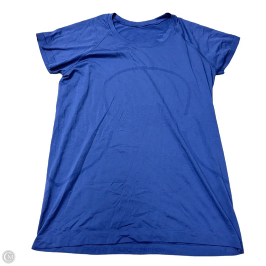 Athletic Top Short Sleeve By Lululemon In Blue, Size: L