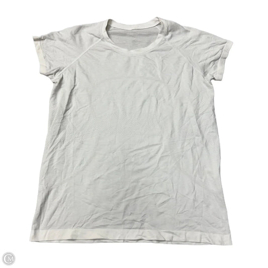Athletic Top Short Sleeve By Lululemon In White, Size: L