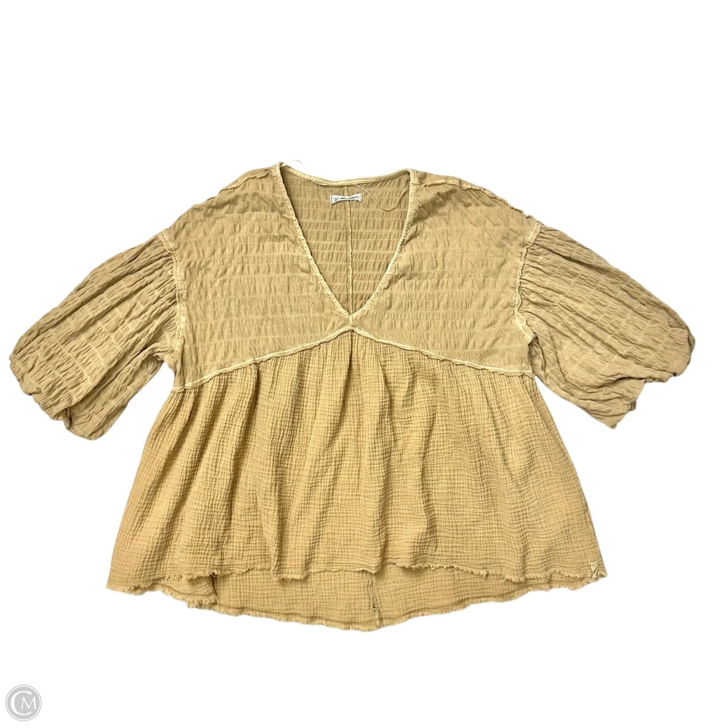 Top 3/4 Sleeve By We The Free In Tan, Size: S