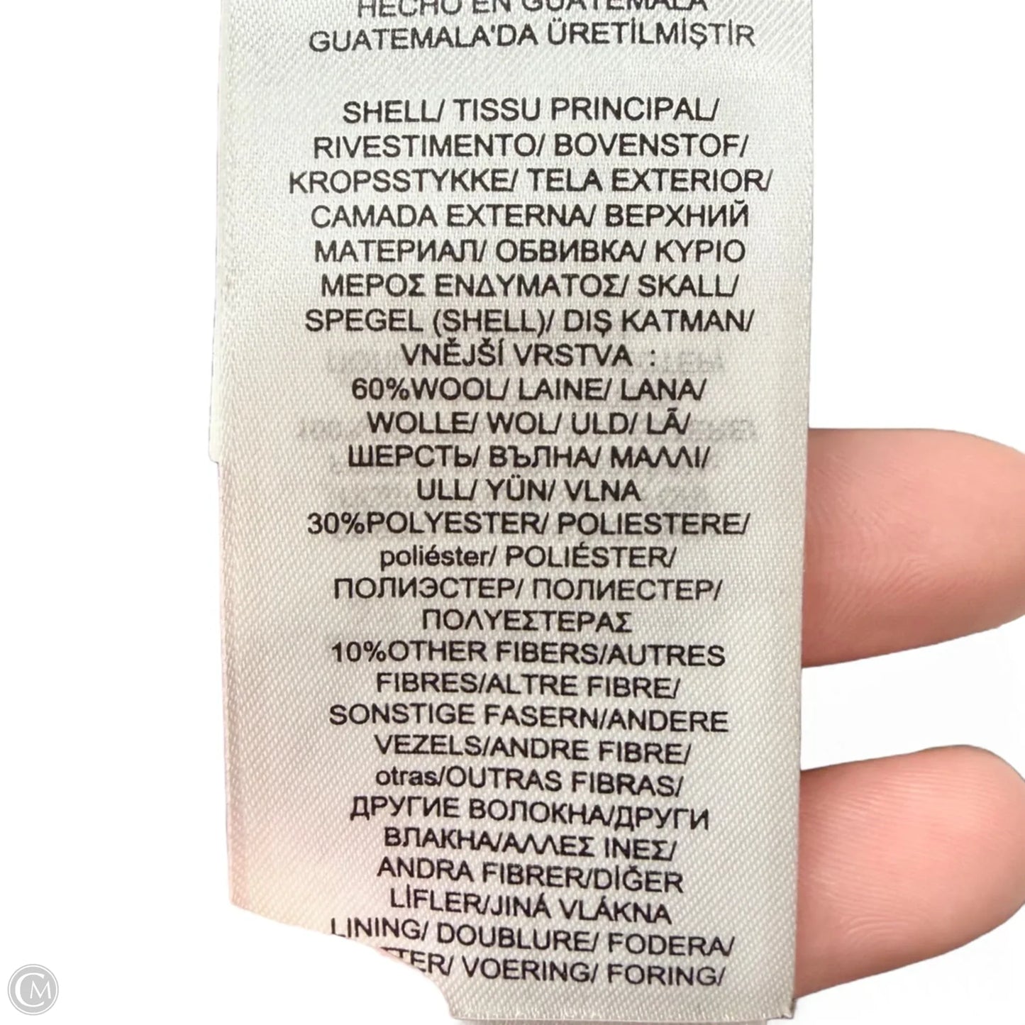 Coat Wool By Lauren By Ralph Lauren In Black & Grey, Size: M