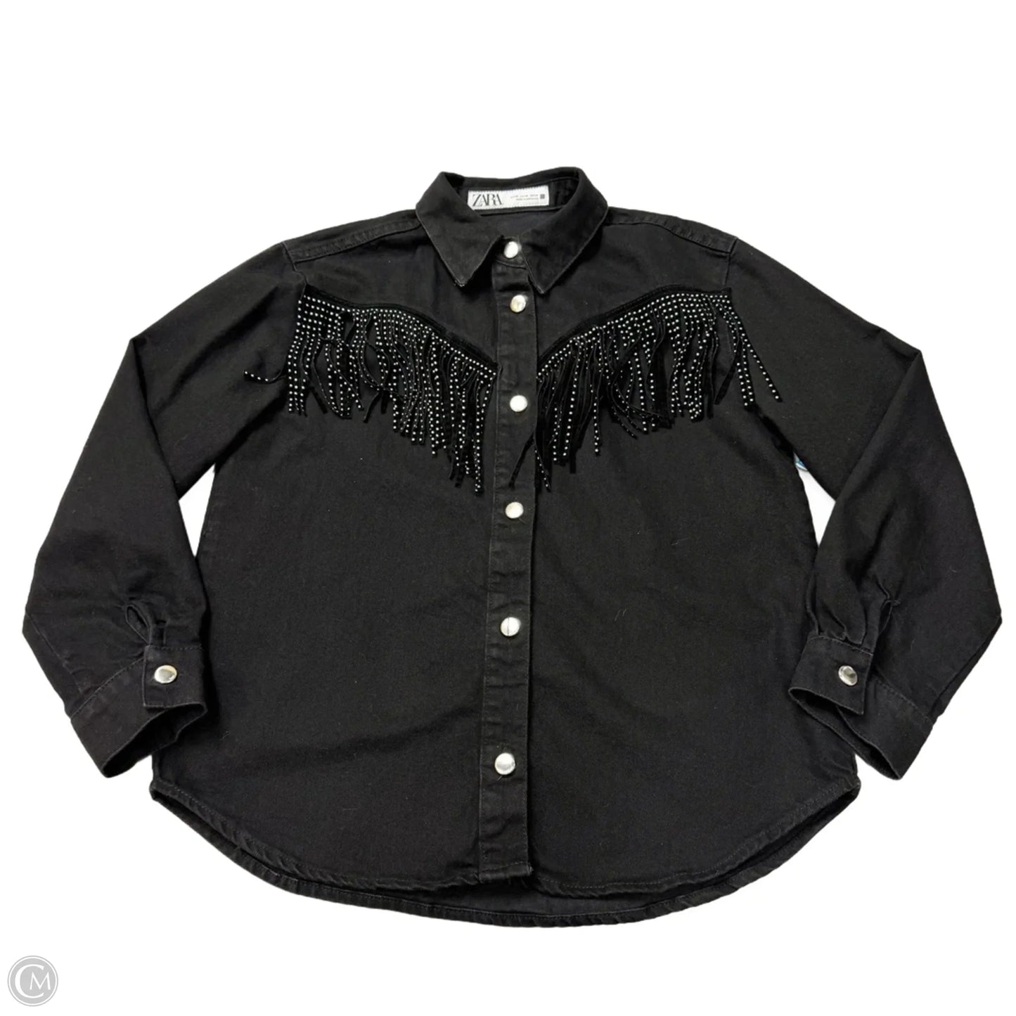 Jacket Denim By Zara In Black Denim, Size: Xs