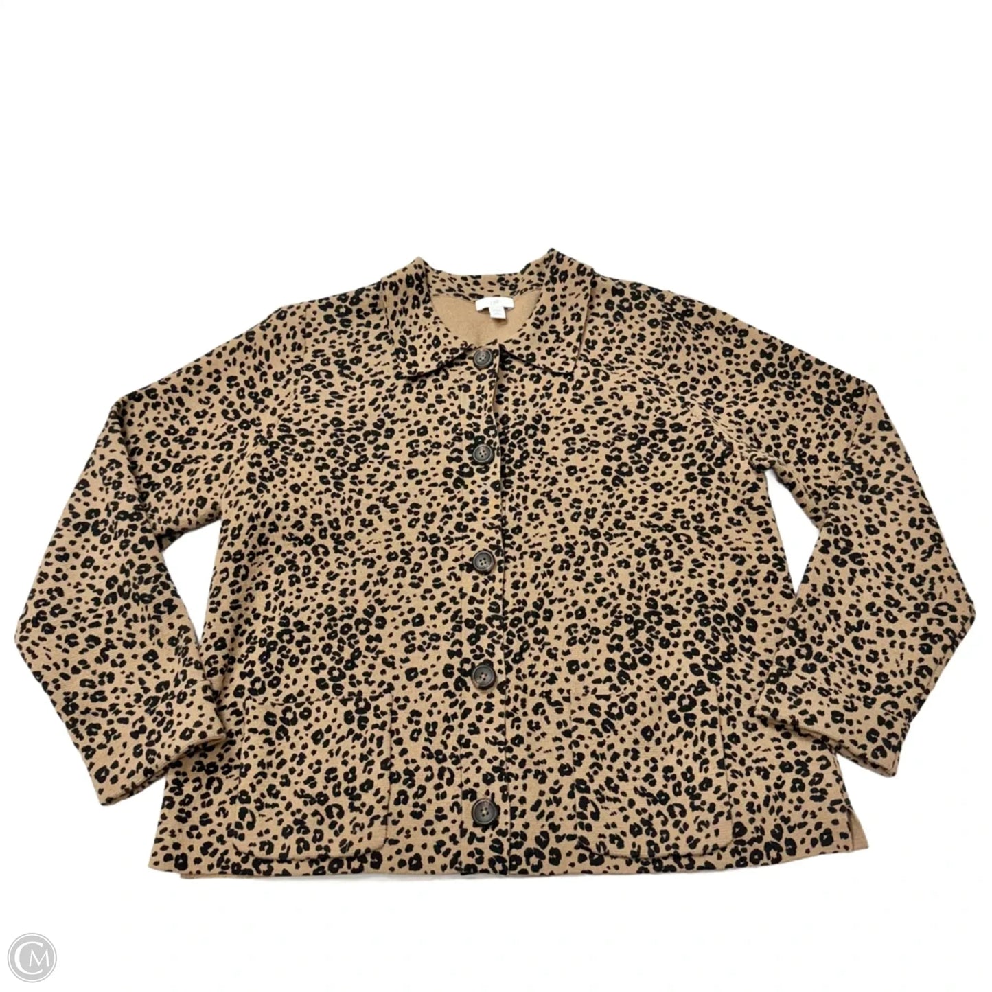 Sweater Cardigan By J. Jill In Animal Print, Size: Lp