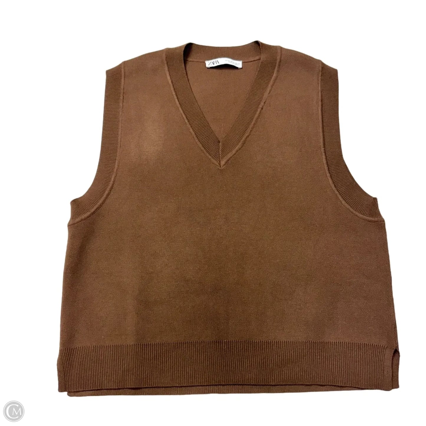 Vest Sweater By Zara In Brown, Size: Xl