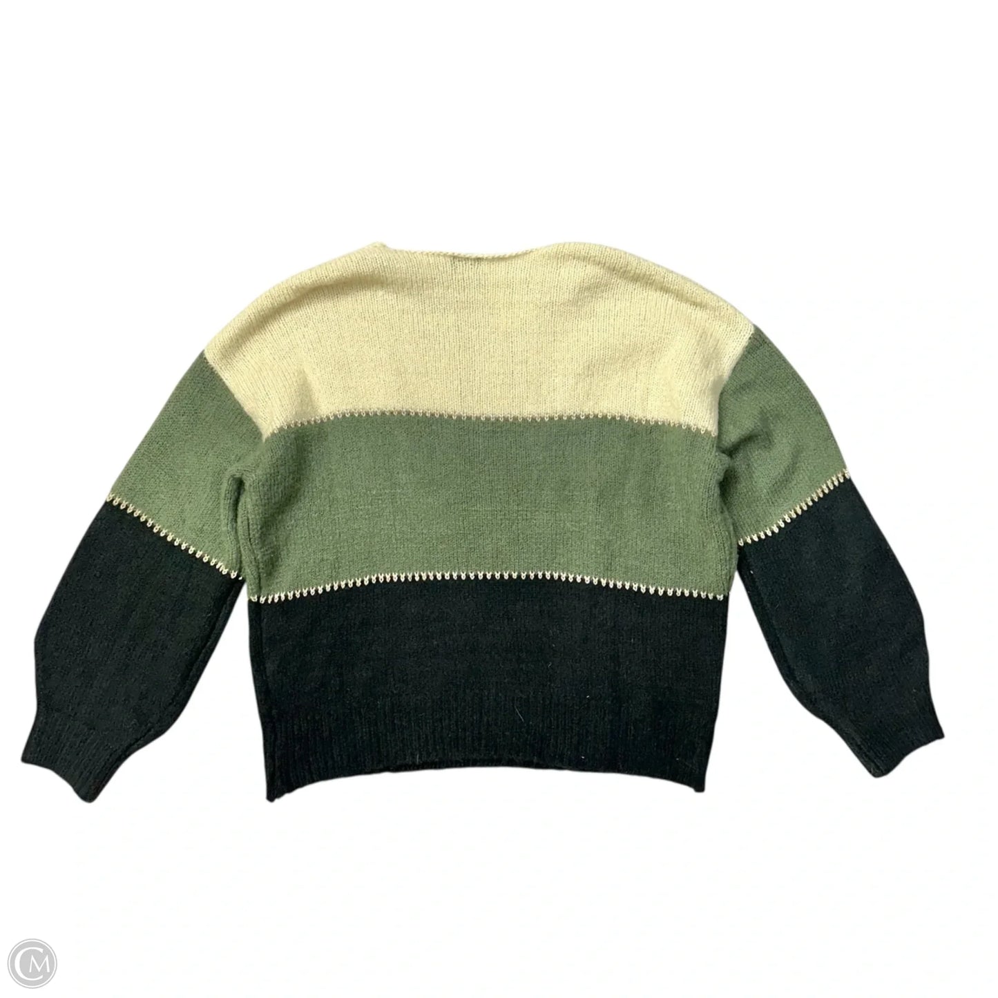Sweater By Neely In Cream & Green, Size: S