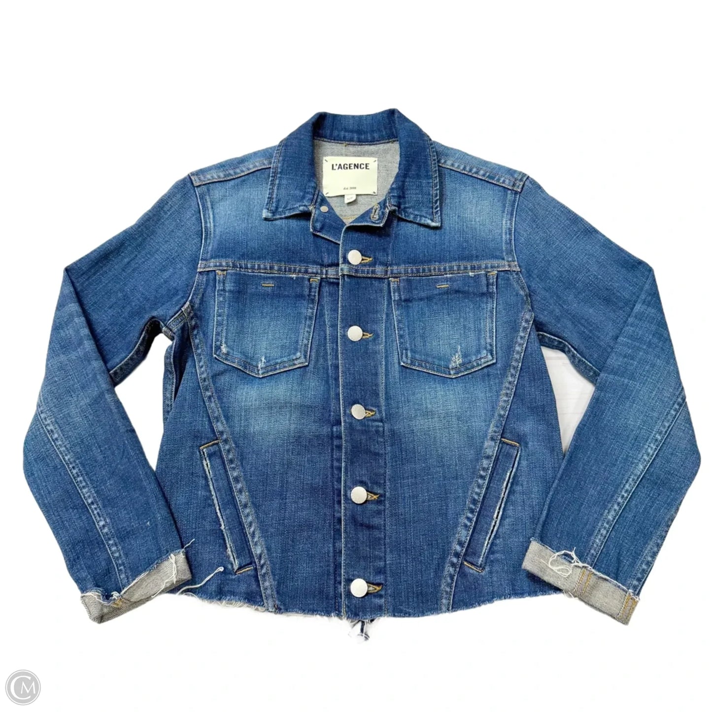 Jacket Denim By L Agence In Blue Denim, Size: S