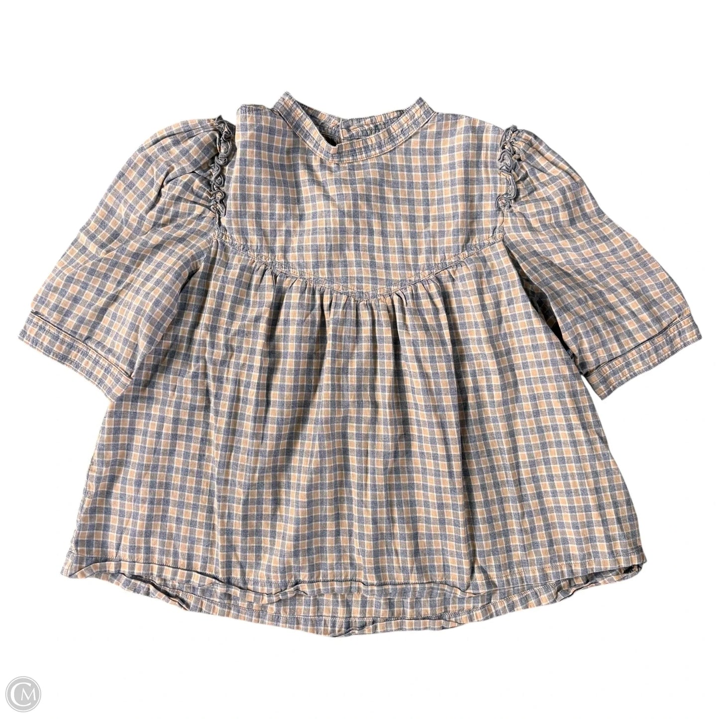 Top Short Sleeve By Citizens Of Humanity In Checkered Pattern, Size: M