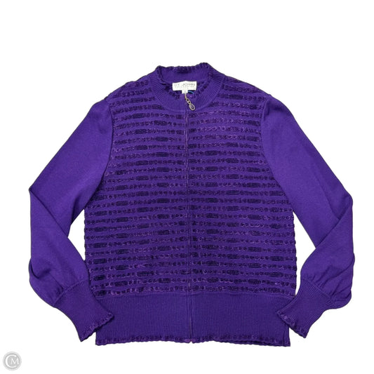 Sweater Cardigan Luxury Designer By St John Collection In Purple, Size: L