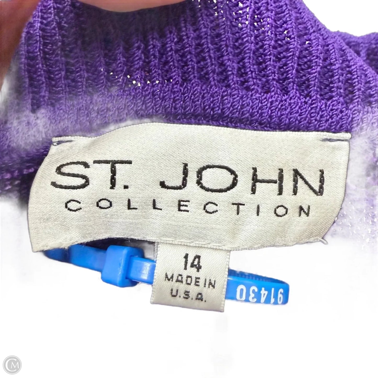 Sweater Cardigan Luxury Designer By St John Collection In Purple, Size: L