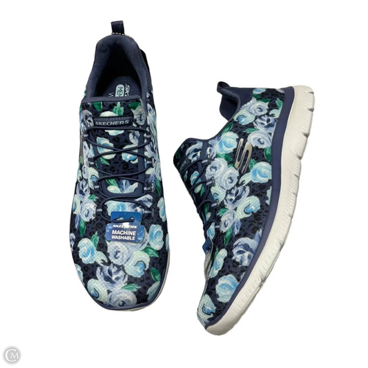 Shoes Athletic By Skechers In Floral Print, Size: 10