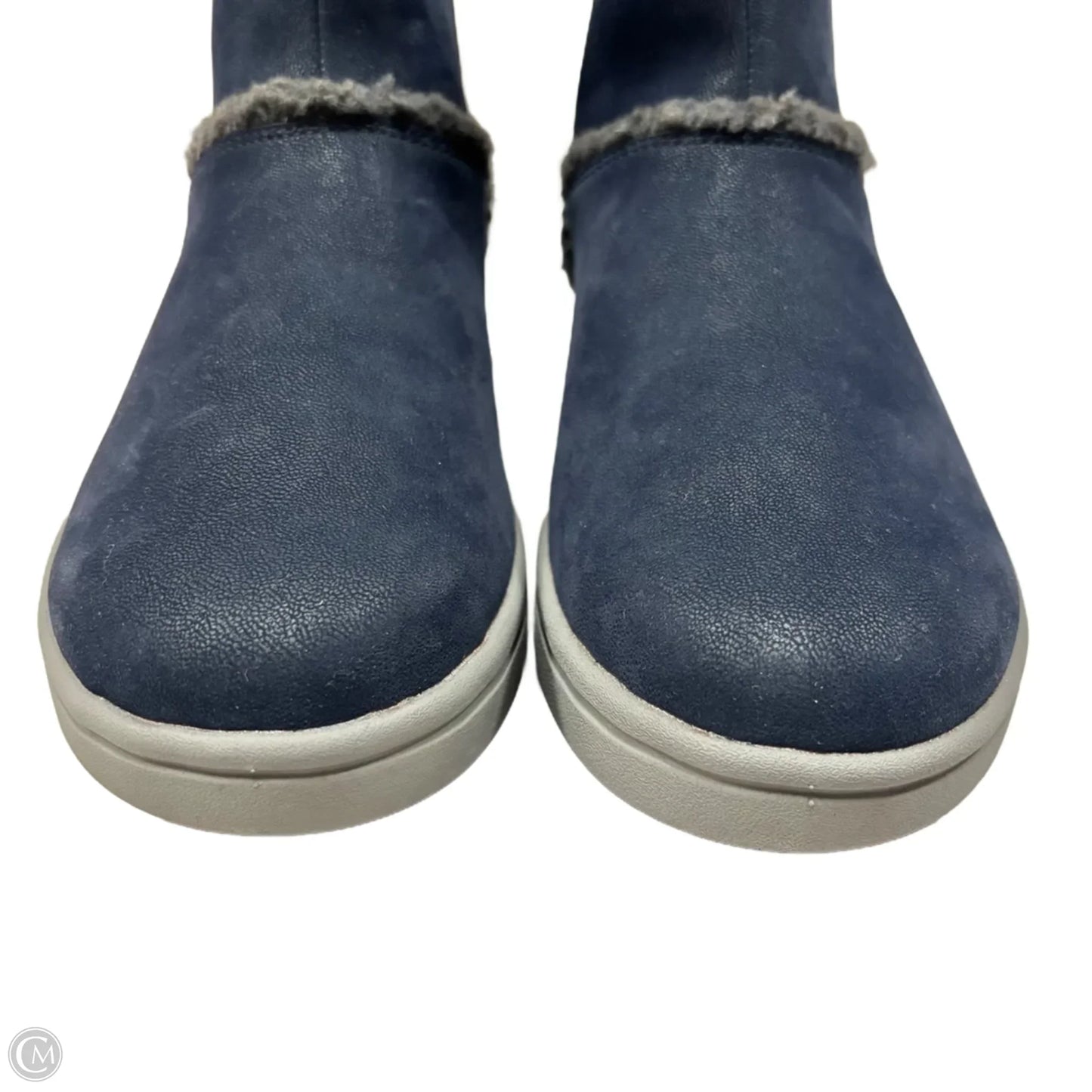 Boots Ankle Flats By Clarks In Navy, Size: 10