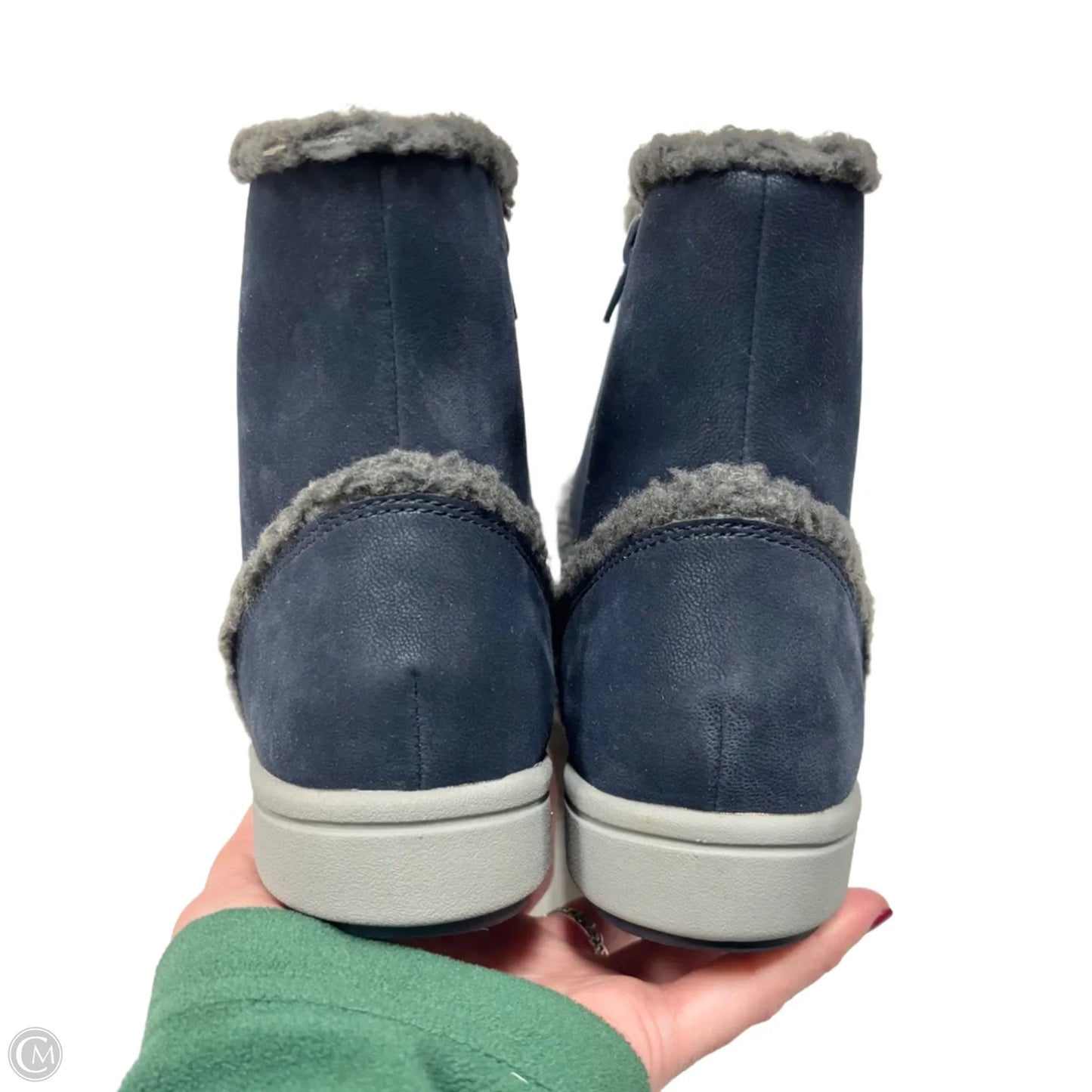 Boots Ankle Flats By Clarks In Navy, Size: 10