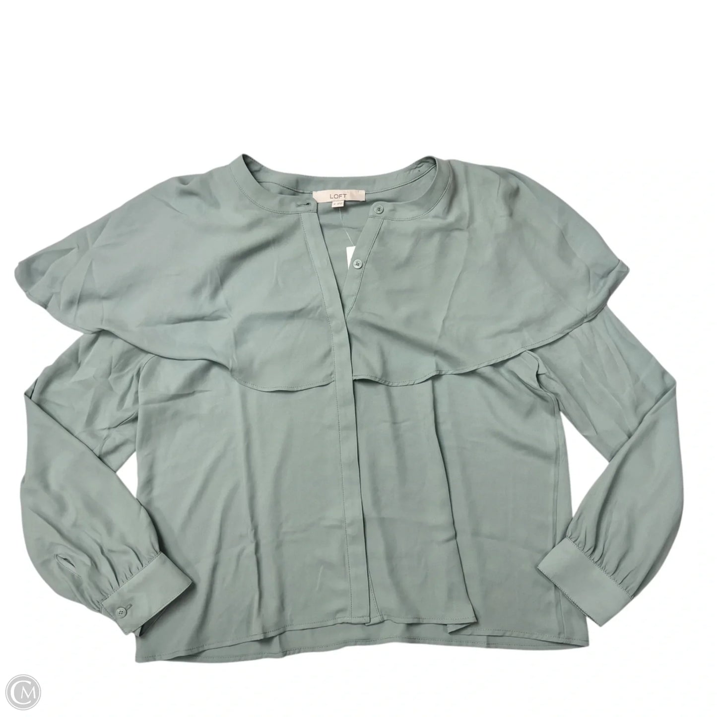 Blouse Long Sleeve By Loft In Blue, Size: M