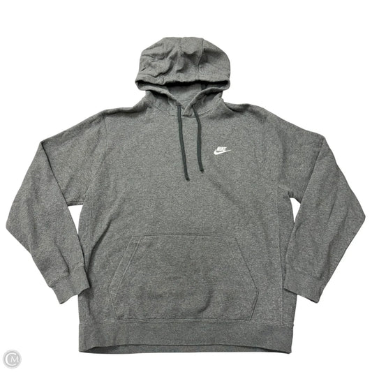 Athletic Sweatshirt Hoodie By Nike Apparel In Grey, Size: L